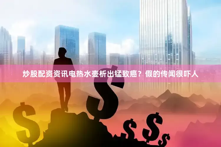 炒股配资资讯电热水壶析出锰致癌？假的传闻很吓人
